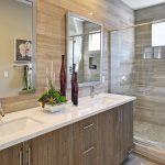Marble countertops in the master bathroom