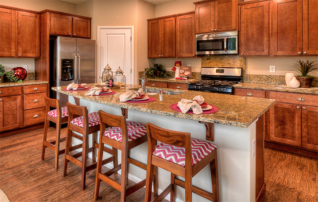 Lennar Seattle red decor kitchen