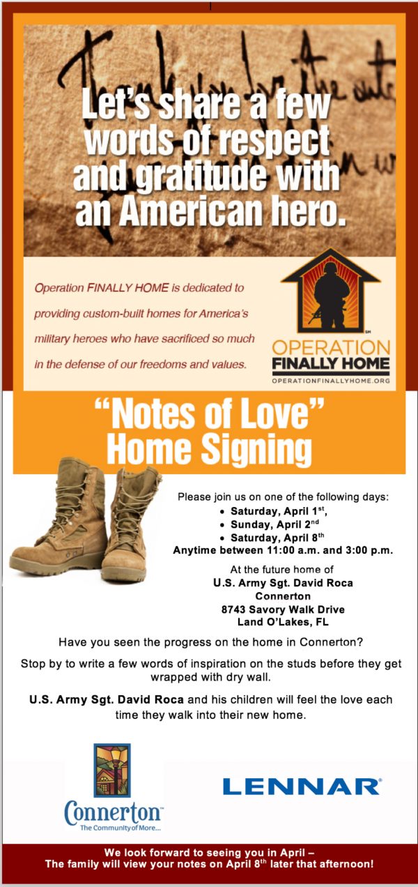 Notes of Love home signing