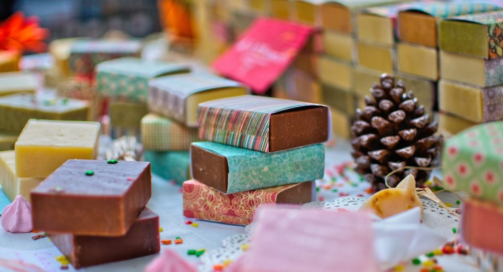 Homemade soaps for Christmas gifts