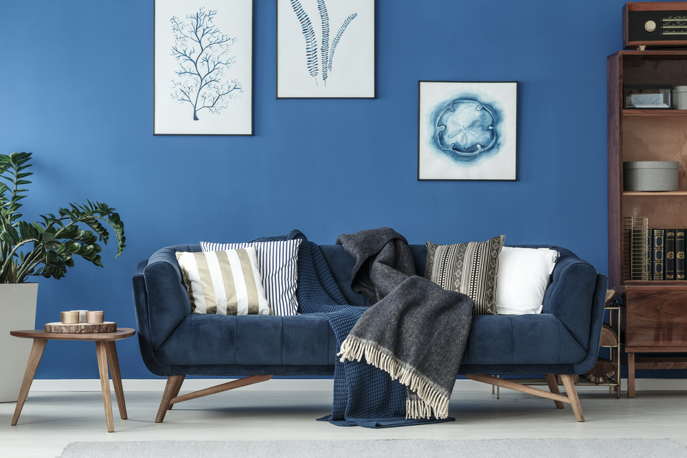 Pantone color of the year for 2020 Classic Blue in home decor.