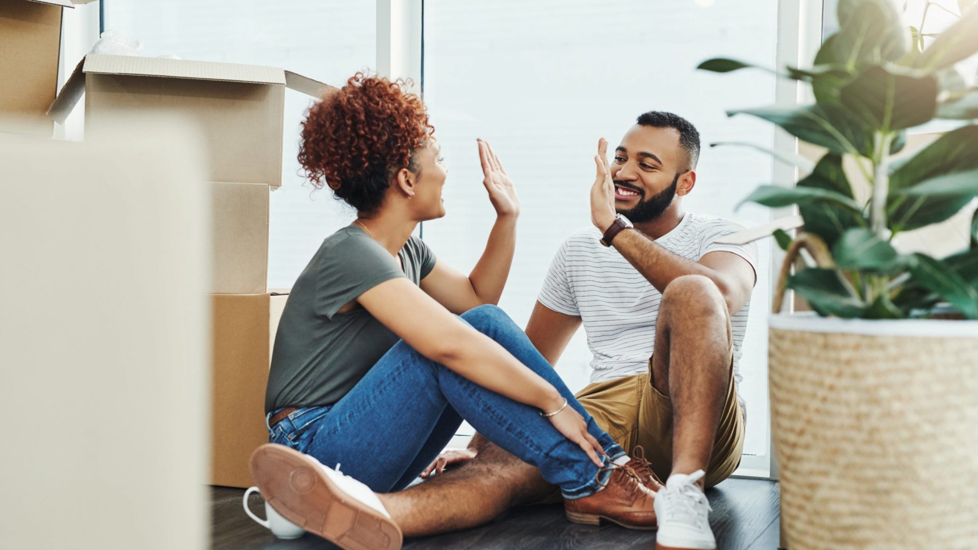 new Lennar home journey couple unpacking