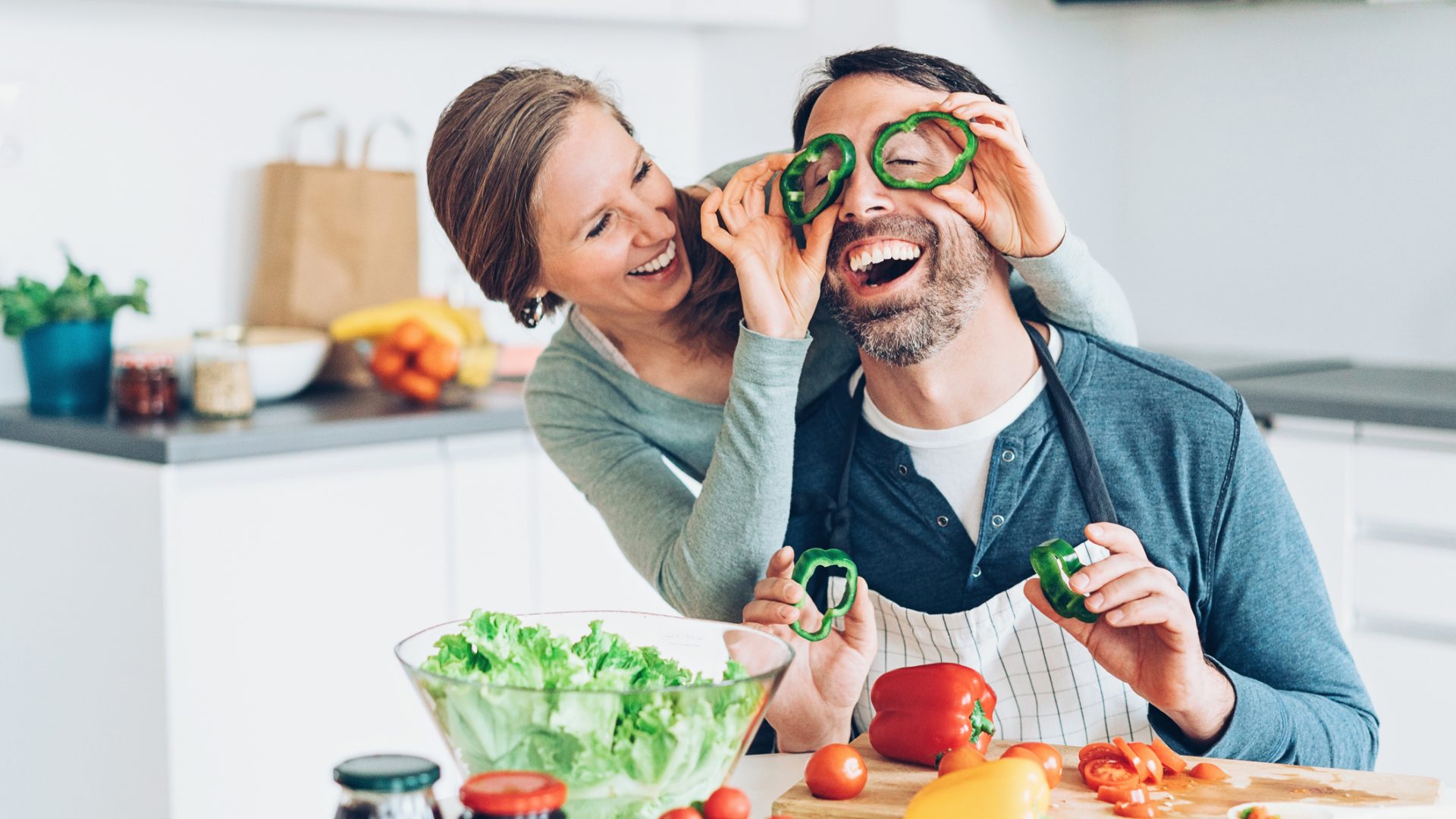 couple cooking at home