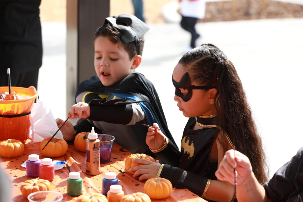 children dressed for Halloween