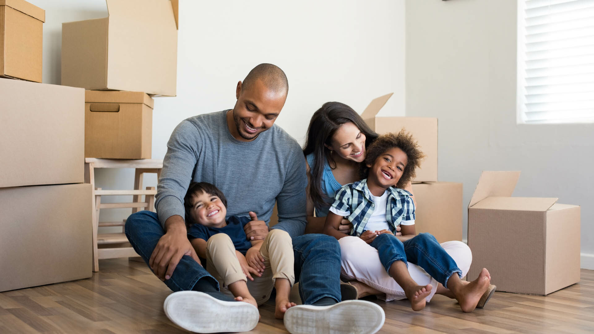family buying a new home