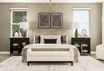 redefined monochromatic neutral bedroom decor