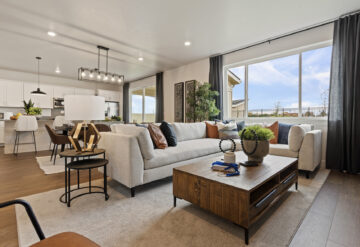 Lennar home with open layout living room and indoor plants