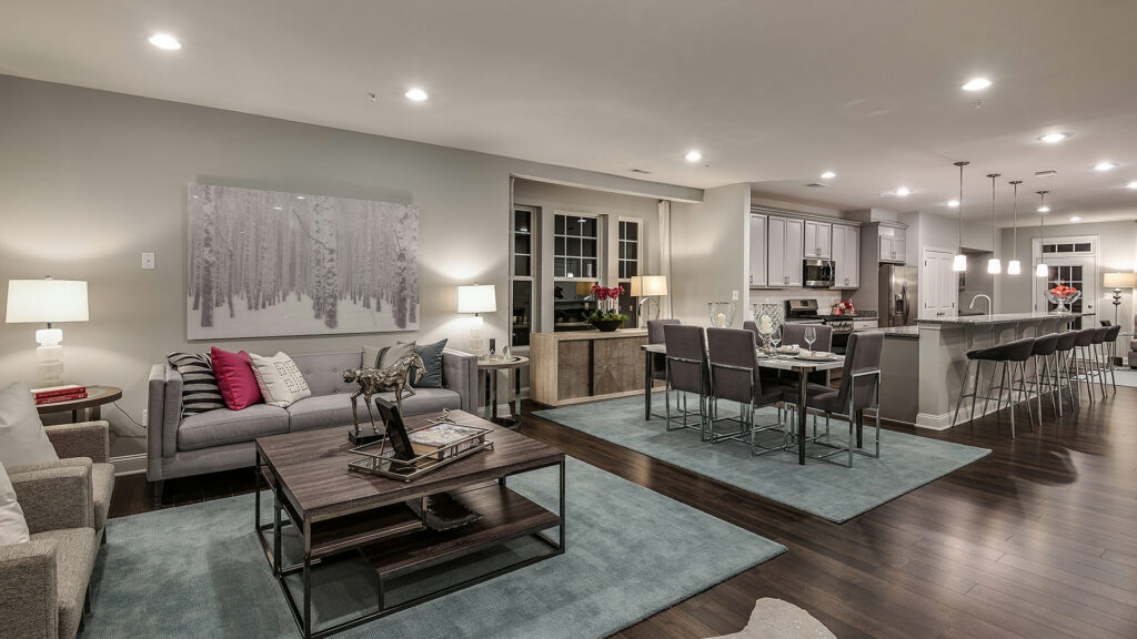 Lennar open concept floorplan layout living and dining