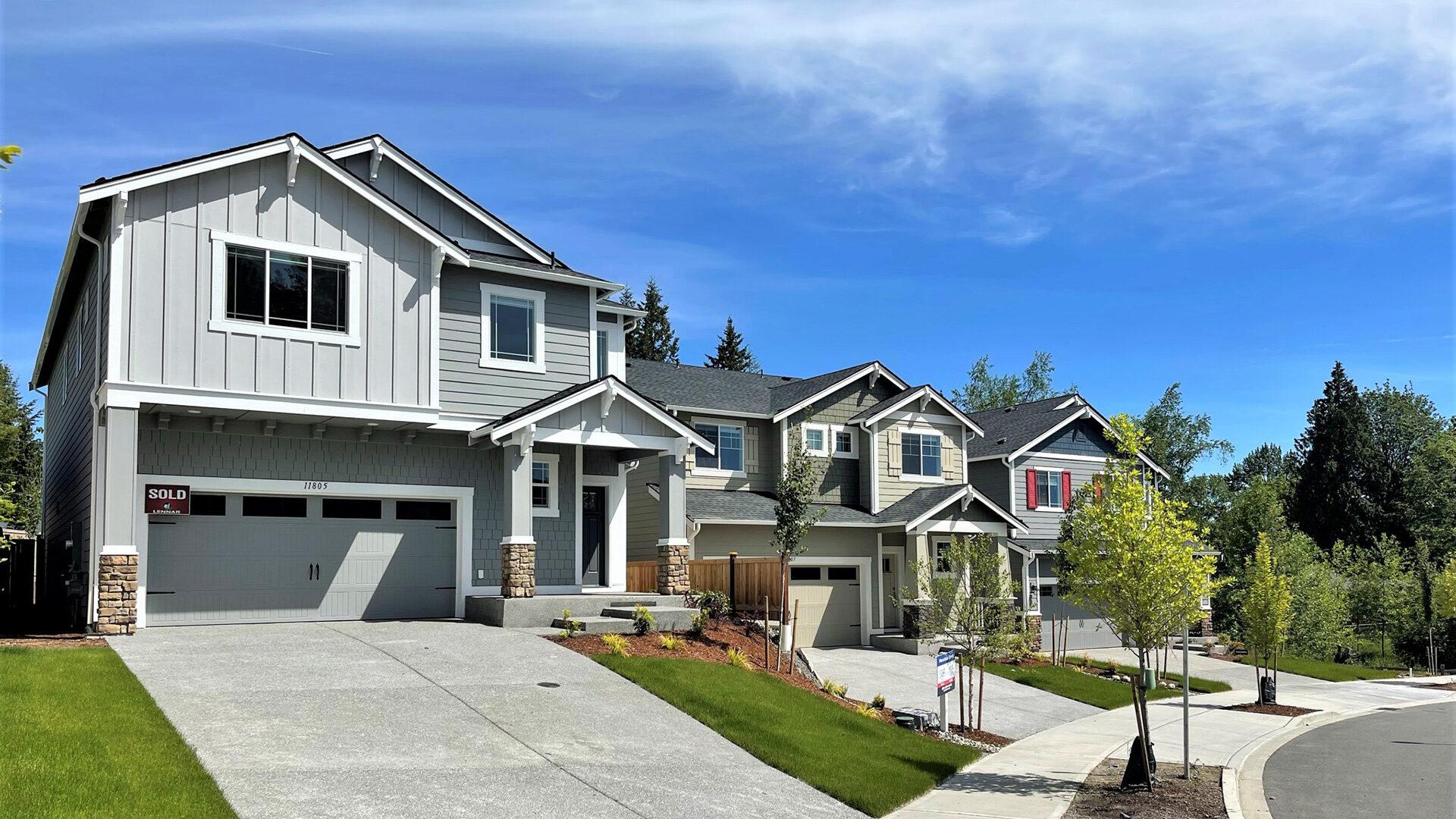 Lennar Seattle homes exterior street view