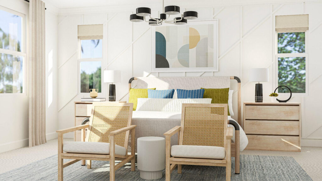 Lennar crisp denim and live design scheme bedroom
