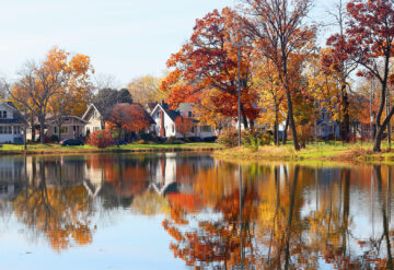 Madison Wisconsin Tenney Park neighborhood fall foliage