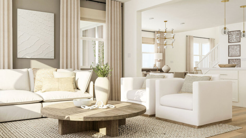 Lennar design scheme monochromatic textural living room