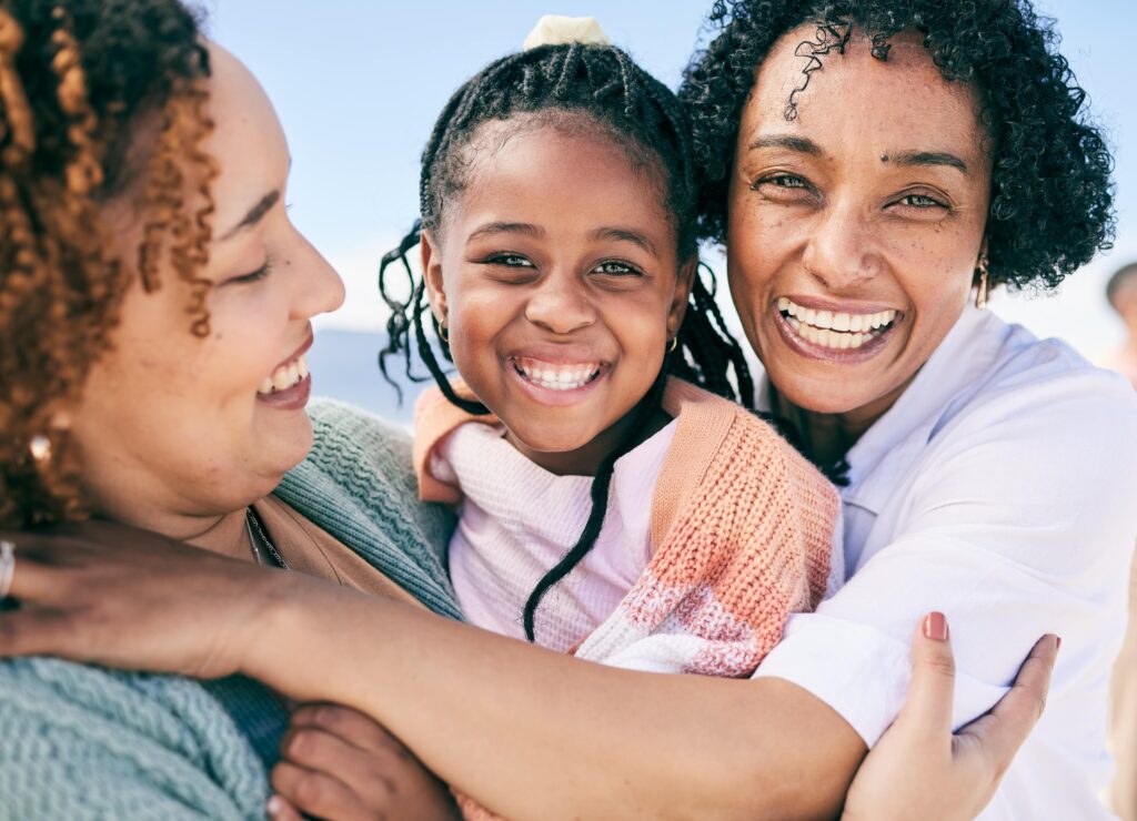 three generations of women