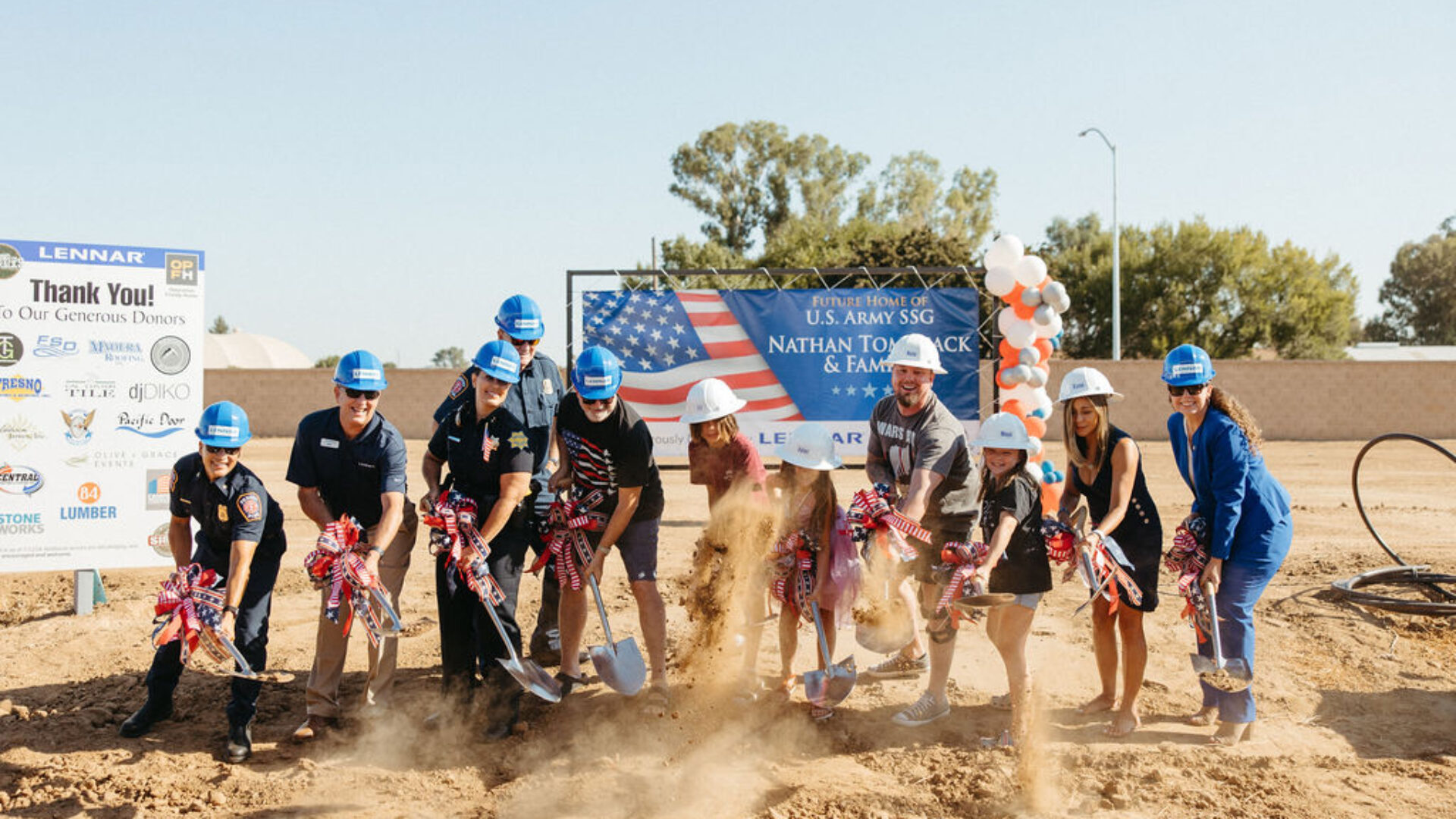 U.S. Army Veteran at the groundbreaking of new Lennar home