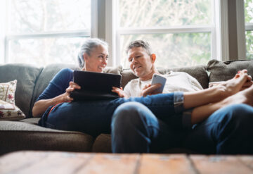 A couple on their computer