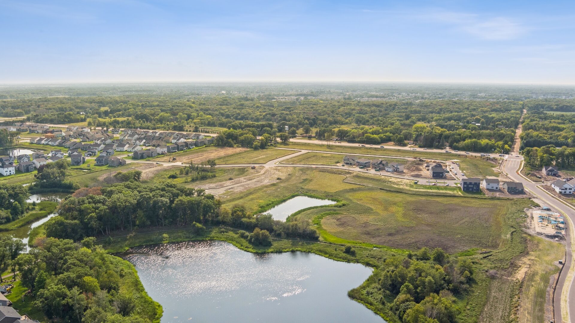 Aerial of Lexington Waters Community in Blaine, MN