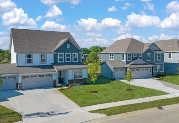 Aerial streetscape shot of the Bellwood community by Lennar in Indiana