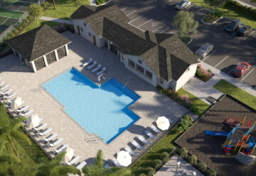 Rendering of the clubhouse coming soon to Island Lakes at Coco Bay