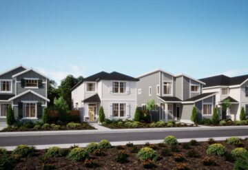 Streetscene rendering of the Forest Collection at Butternut Creek