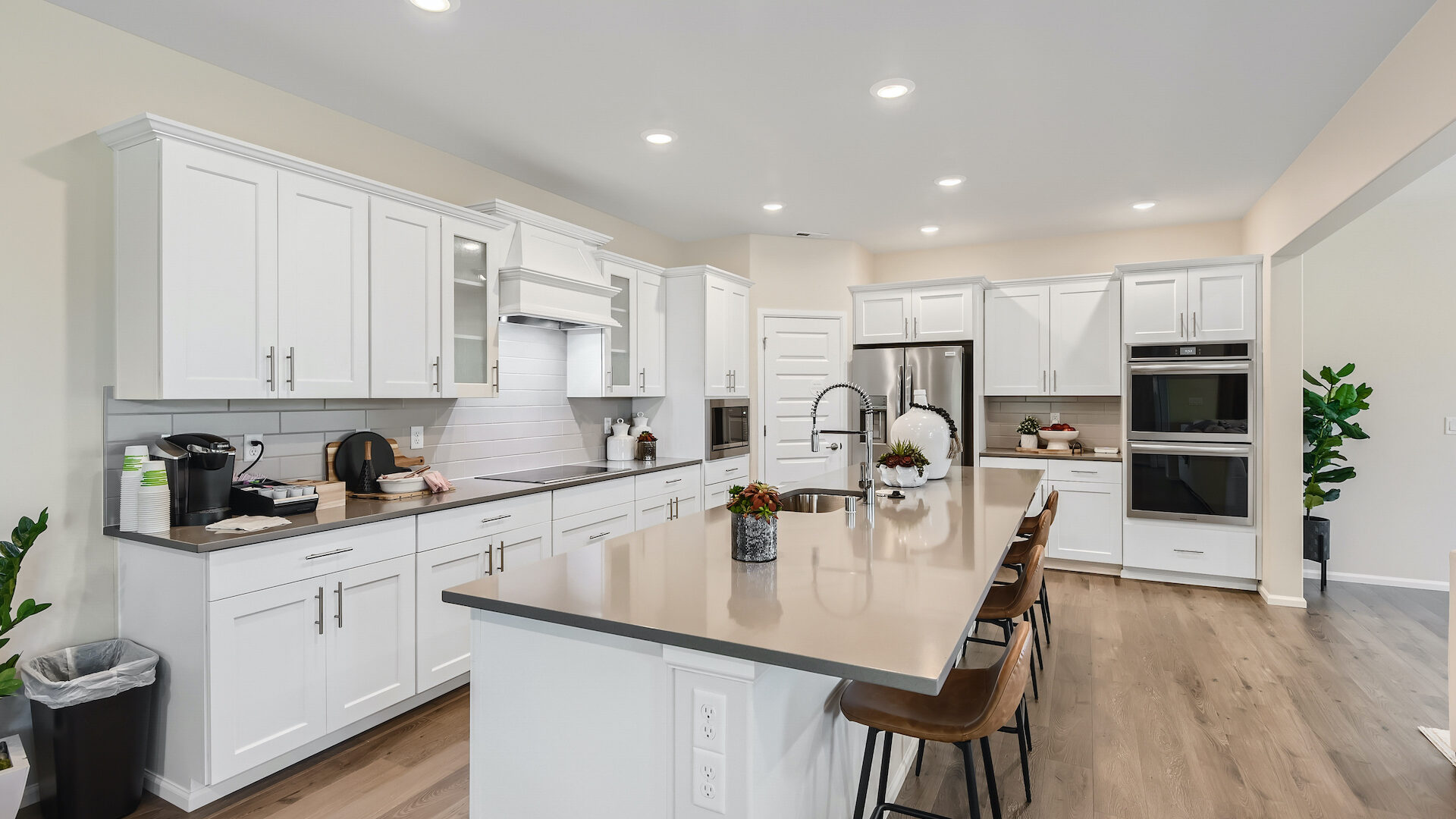 A beautiful kitchen shot with an island taken from the Magnolia floorplan at Canyon Creek