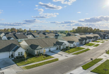 Aerial streetscape of Lancaster