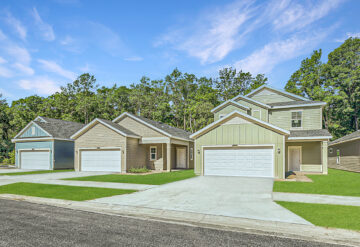 Streetscape shot of Saddle Oaks community