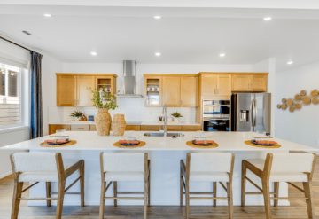 The beautiful kitchen featured in the Sequoia floorplan at Garibaldi