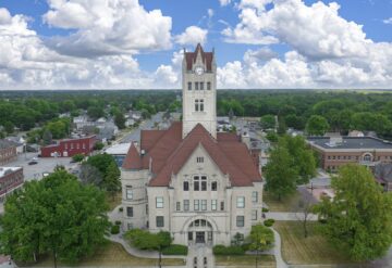 Greenfield Aerial Greenfield Courthouse