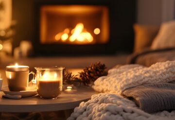 festive cosy fireplace