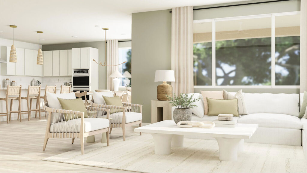 Lennar interior design streamlined sage living room