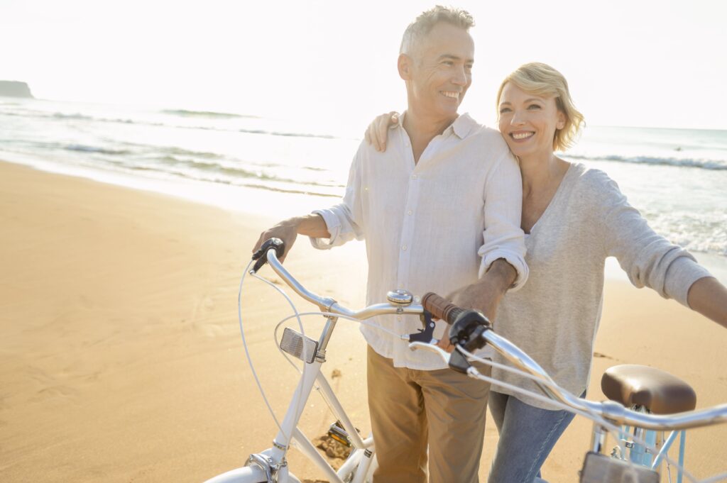 Couple Beach bike ride