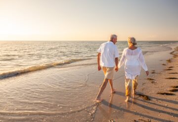 Couple Beach Walk Sunset