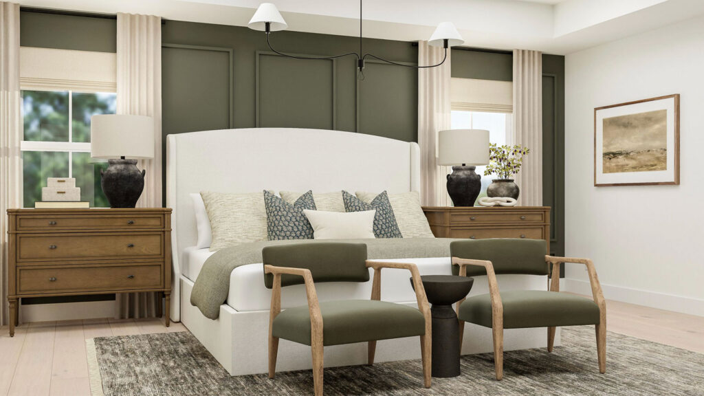 Lennar interior design grandmillennial bedroom
