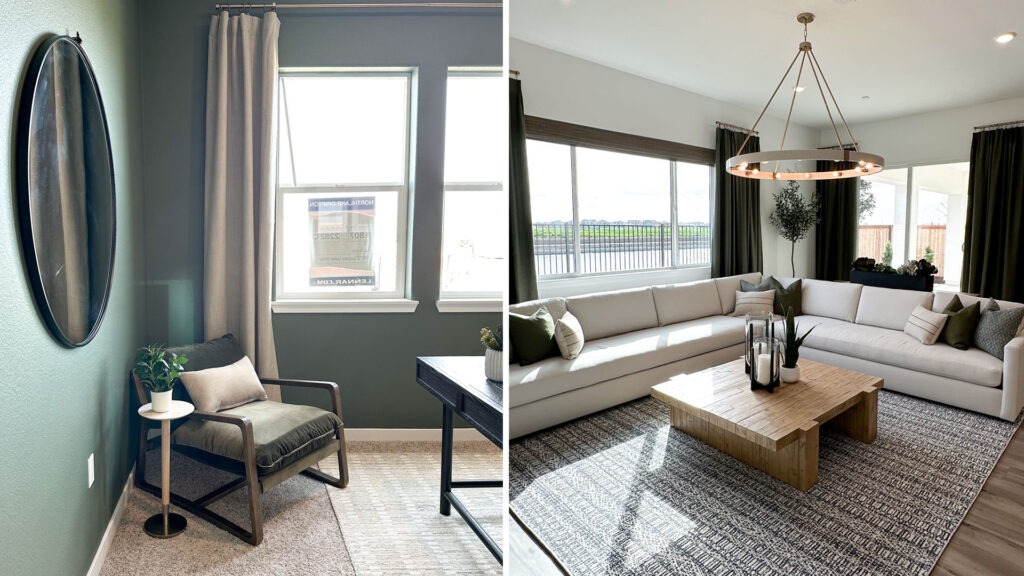 Lennar interior design grandmillennial open concept living