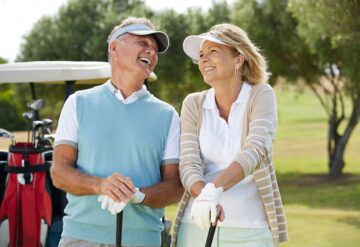 couple playing golf