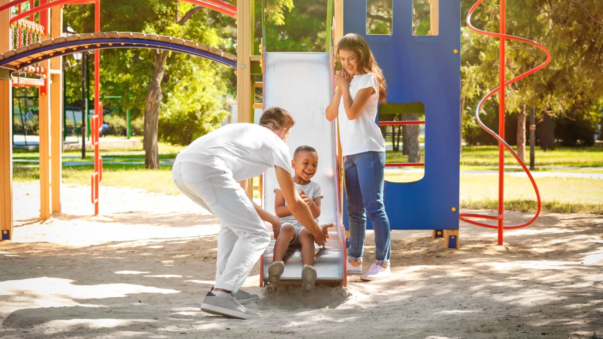 Family Outdoors at the Park Playground
