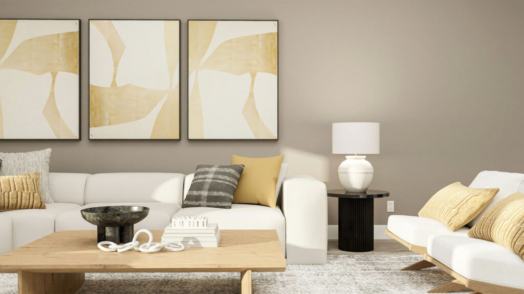 Lennar interior design minimal marigold livingroom