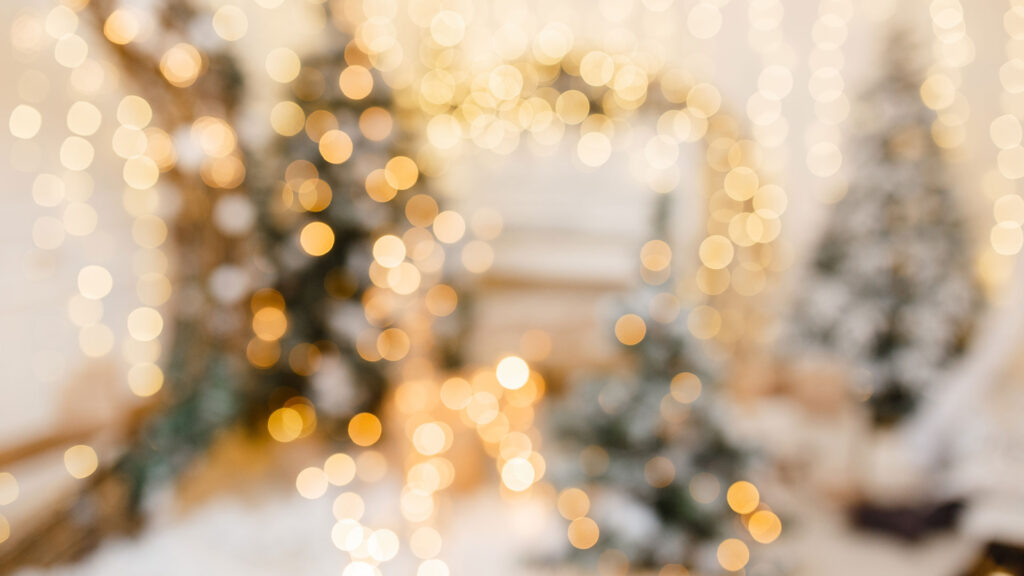 Christmas lights on trees