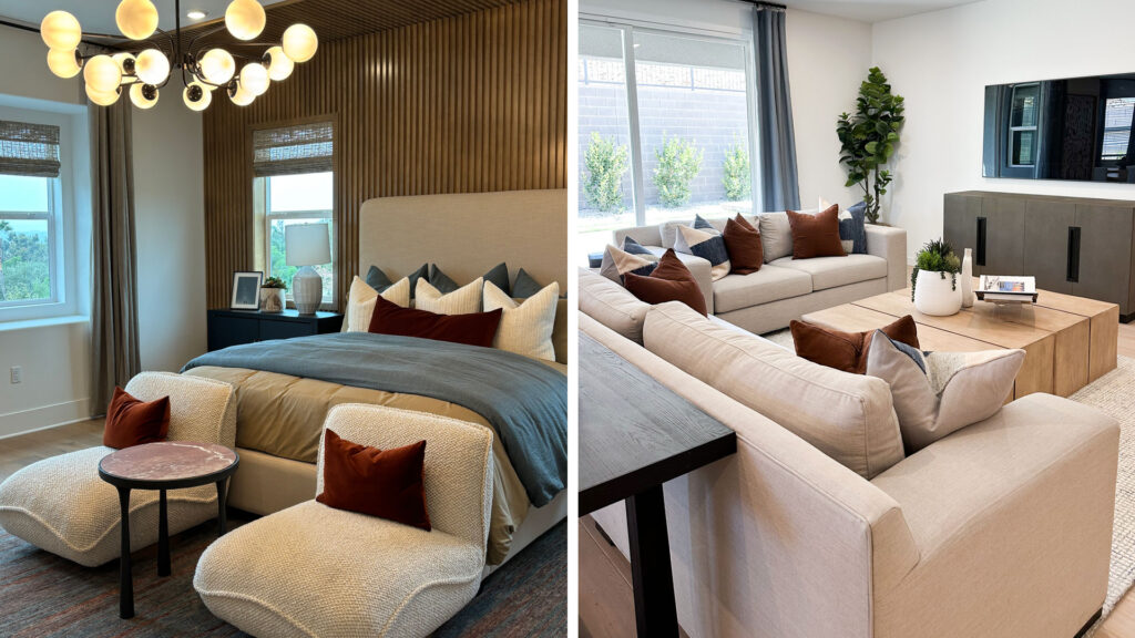 Lennar Get the Look Revived Refuge living room and bedroom