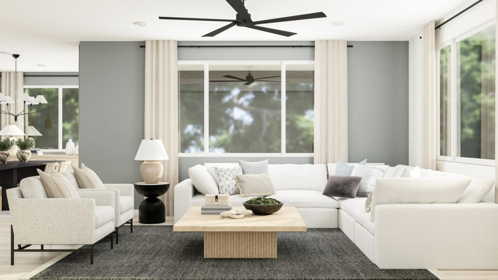 Lennar interior design composed contemporary living room