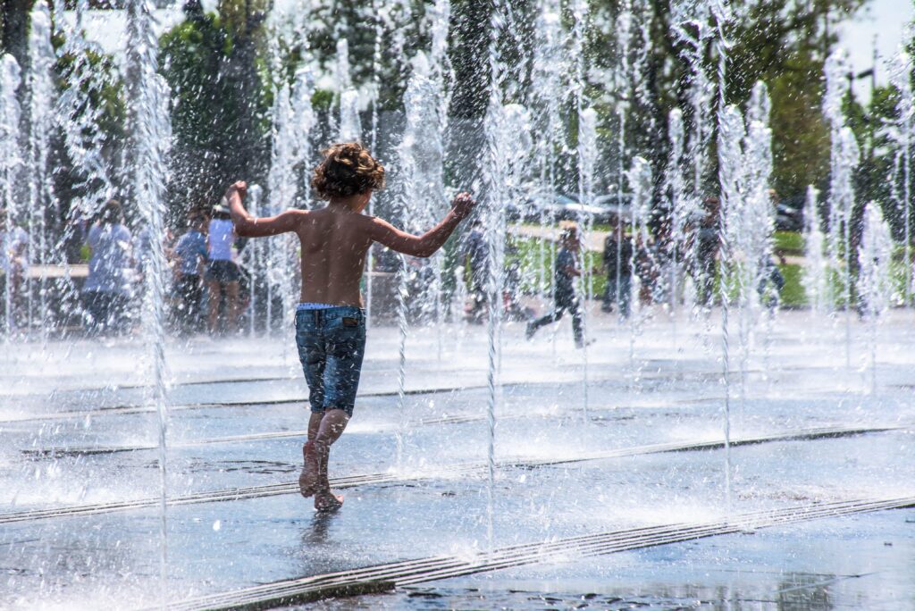 Kid on Splash Pad