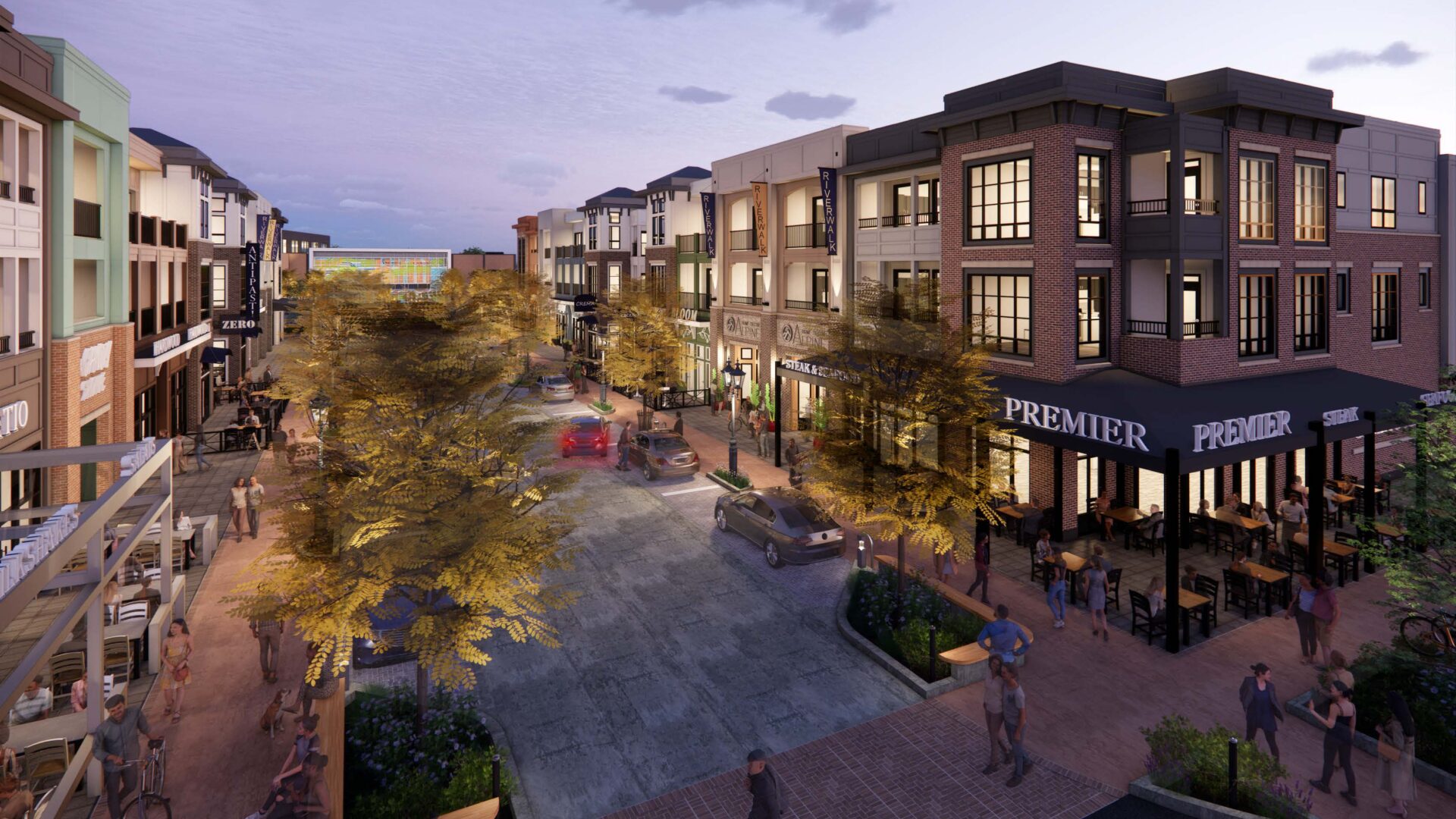 Easton Grey downtown aerial