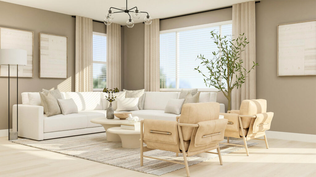 Lennar get the look textured minimalism neutral living room